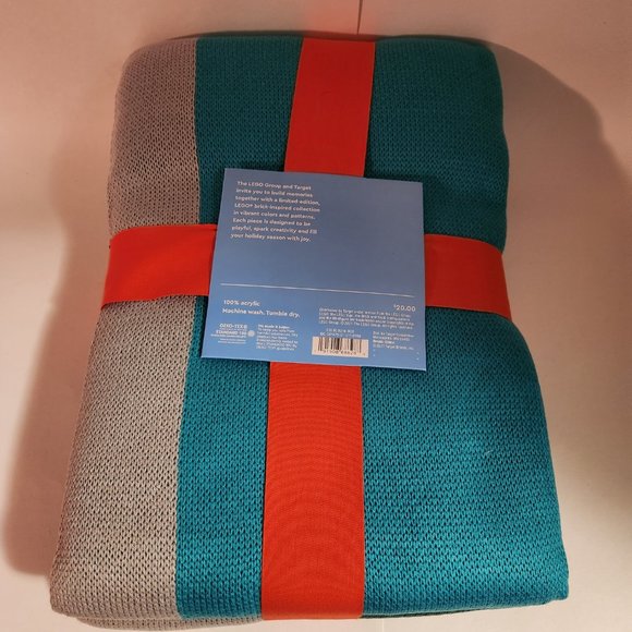 Retired Lego x Target Throw Blanket Green Teal Block - Picture 4 of 5